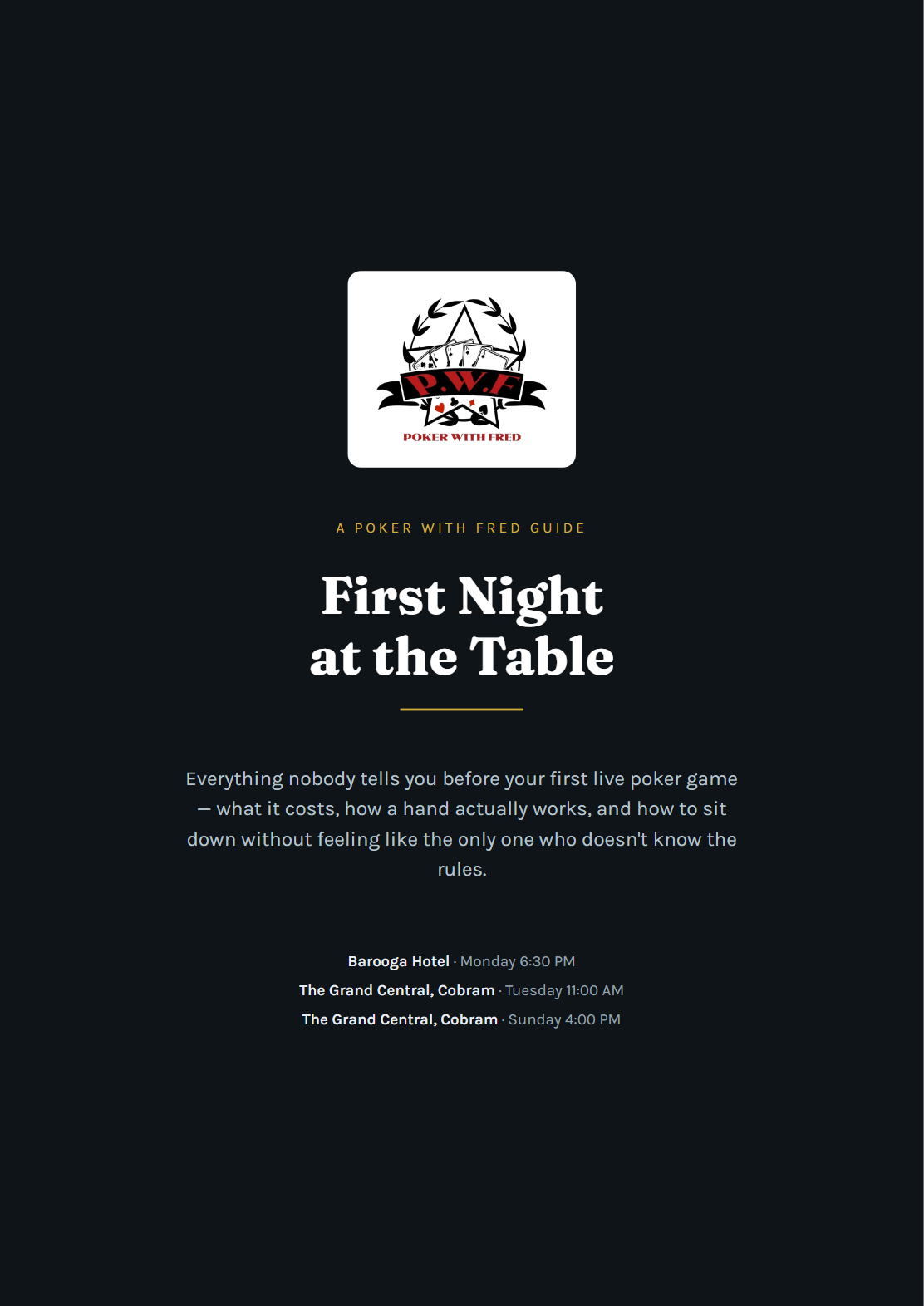 Cover of the First Night at the Table guide